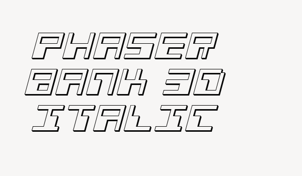 Phaser Bank 3D Italic Font