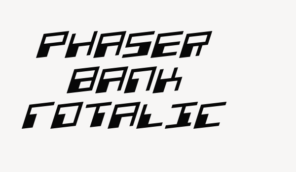 Phaser Bank Rotalic Font