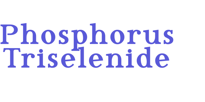 Phosphorus Triselenide Font Download