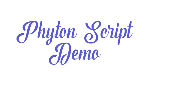 Phyton Script Demo font free