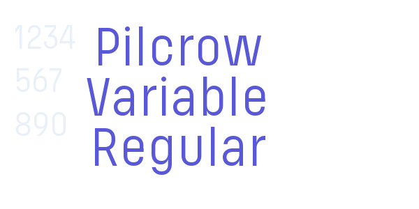 Pilcrow Variable Regular font free