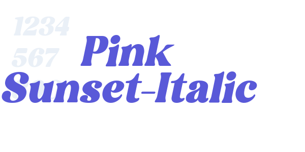 Pink Sunset-Italic font free