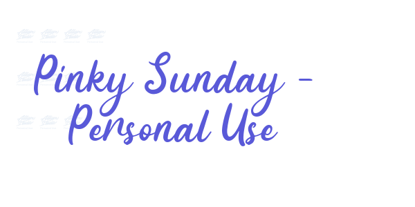 Pinky Sunday – Personal Use font