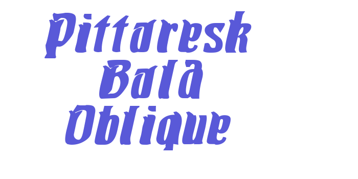 Pittoresk Bold Oblique Font