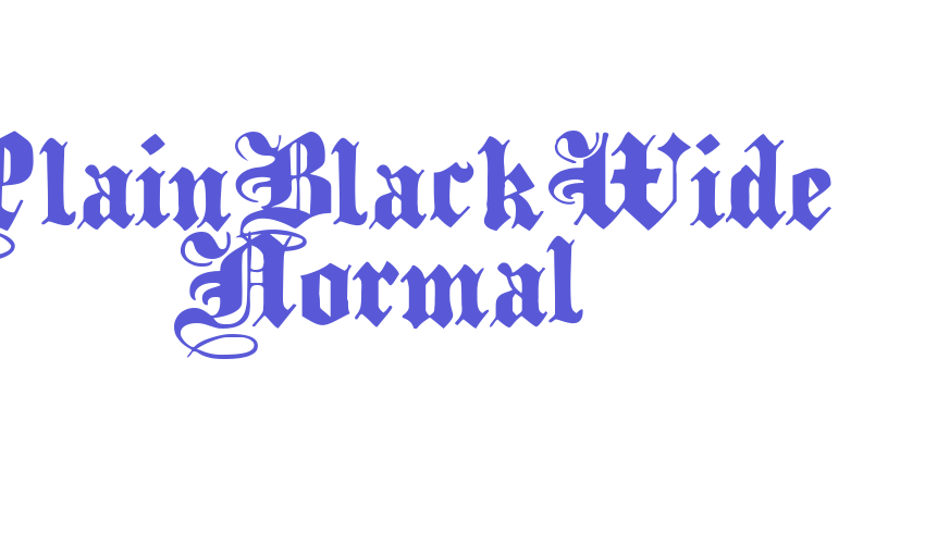 PlainBlackWide Normal Font