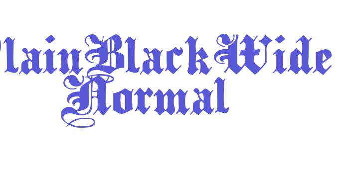 PlainBlackWide Normal Font Download