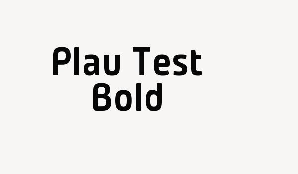 Plau Test Bold Font