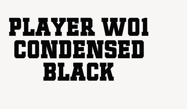 Player W01 Condensed Black Font