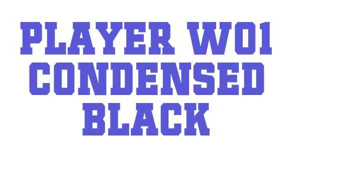 Player W01 Condensed Black Font Download