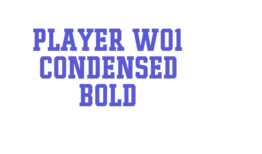 Player W01 Condensed Bold Font Download