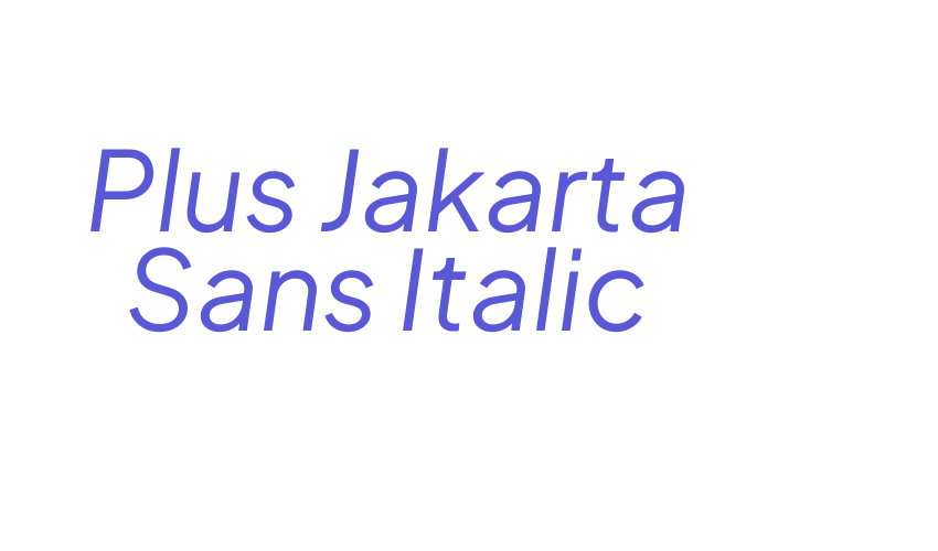 Plus Jakarta Sans Italic Font Download