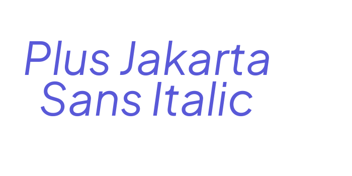 Plus Jakarta Sans Italic Font Download