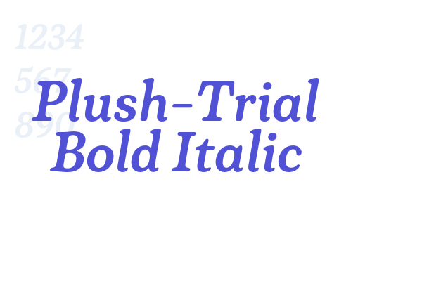 Plush-Trial Bold Italic