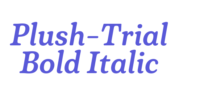 Plush-Trial Bold Italic Font