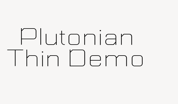 Plutonian Thin Demo Font