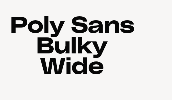 Poly Sans Bulky Wide Font