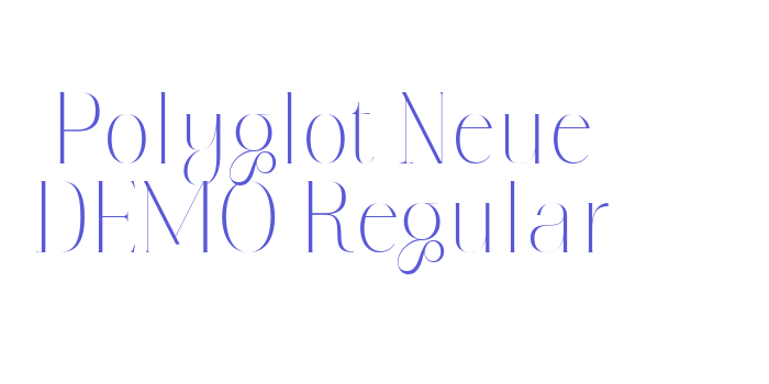 Polyglot Neue DEMO Regular Font Download