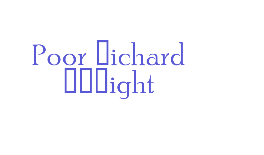 Poor Richard RRLight Font