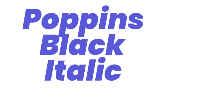 Poppins Black Italic Font