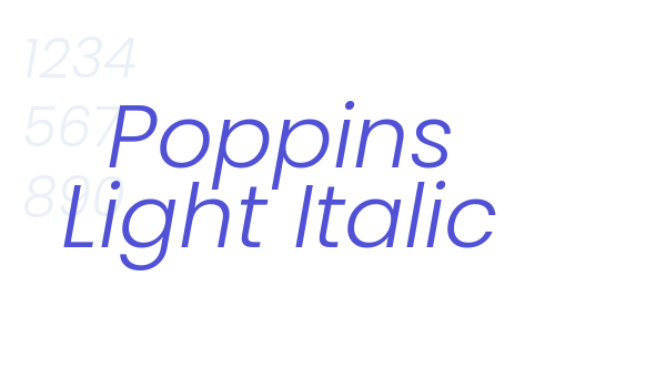 Poppins Light Italic font download