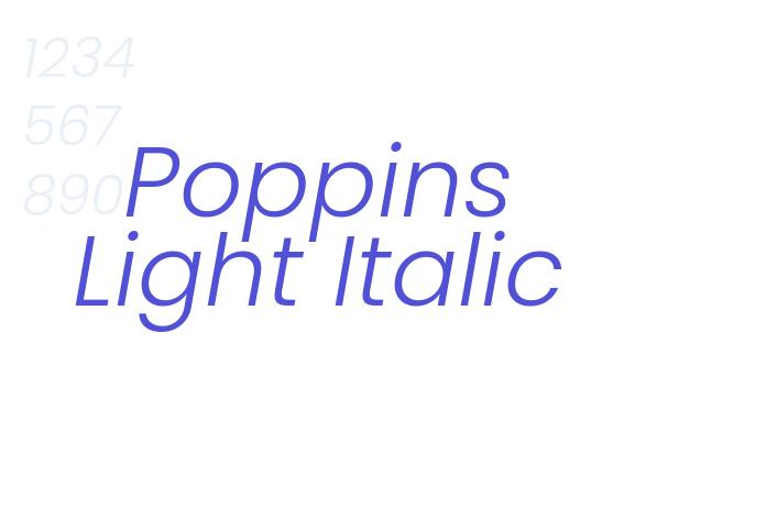 Poppins Light Italic font download