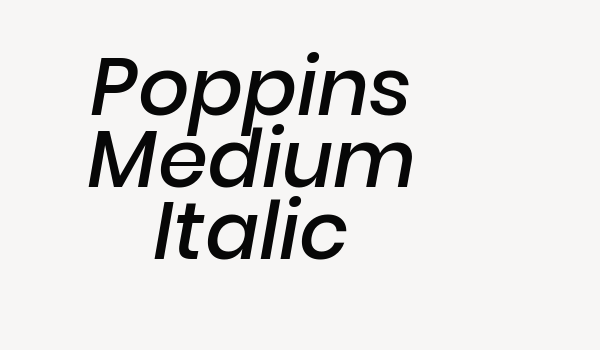 Poppins Medium Italic Font