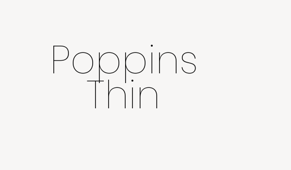 Poppins Thin Font