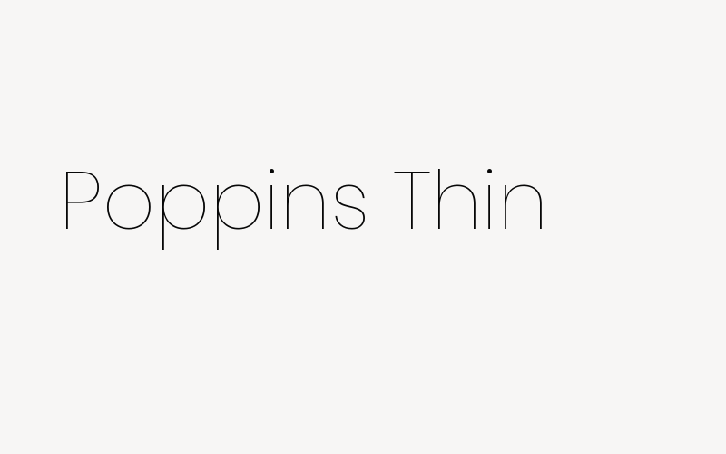 Poppins Thin Font