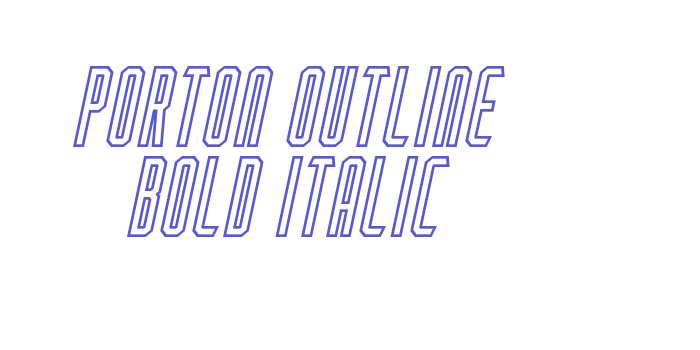 Porton Outline Bold Italic Font