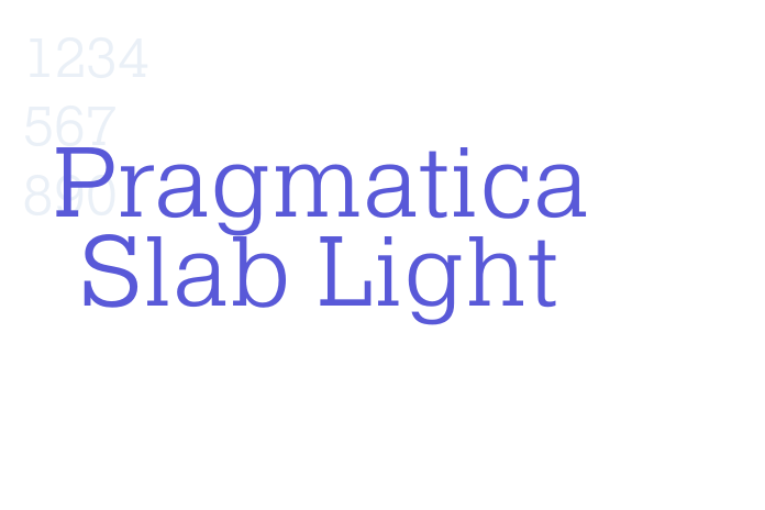 Pragmatica Slab Light font free