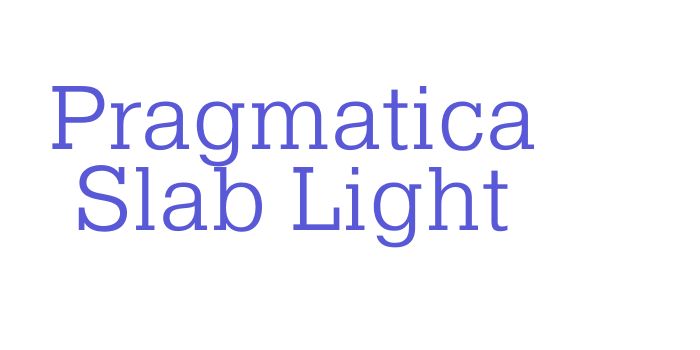 Pragmatica Slab Light Font Download