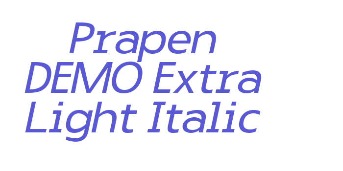 Prapen DEMO Extra Light Italic Font Download