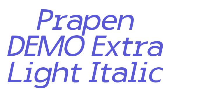 Prapen DEMO Extra Light Italic Font