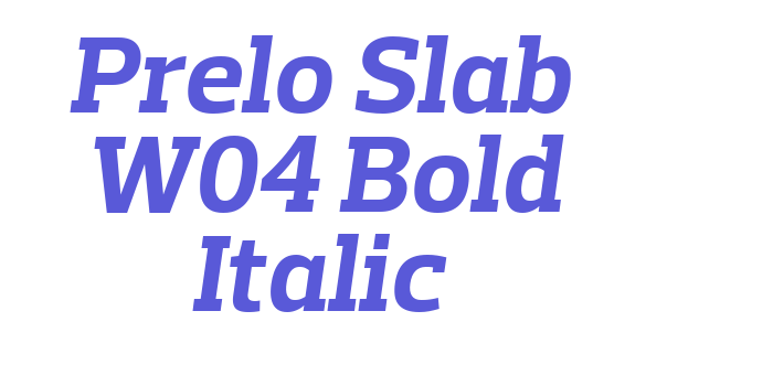 Prelo Slab W04 Bold Italic Font