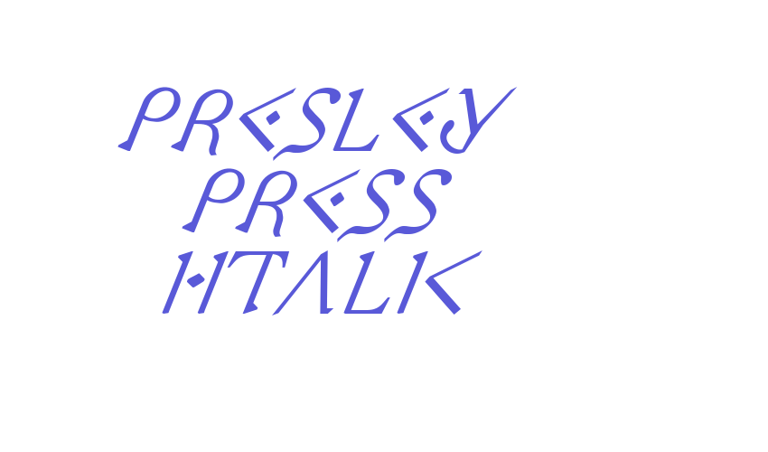 Presley Press Italic Font