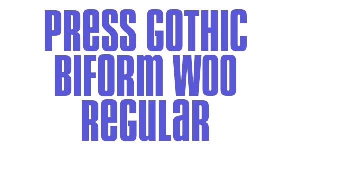 Press Gothic Biform W00 Regular Font