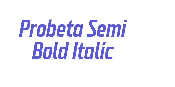 Probeta Semi Bold Italic Font