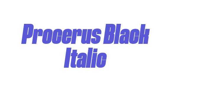 Procerus Black Italic Font Download