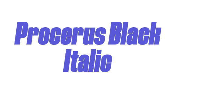 Procerus Black Italic Font