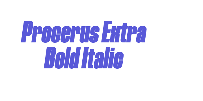 Procerus Extra Bold Italic Font