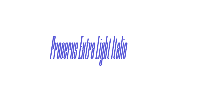 Procerus Extra Light Italic Font