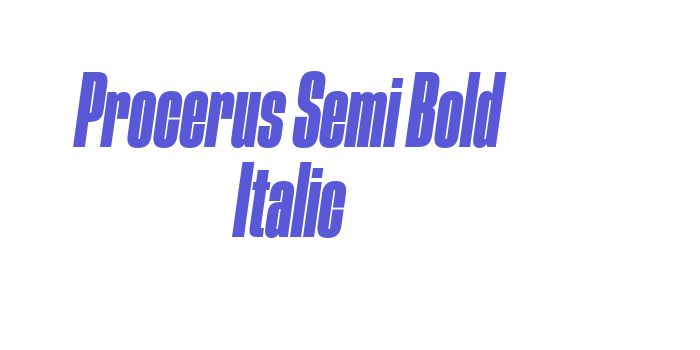 Procerus Semi Bold Italic Font