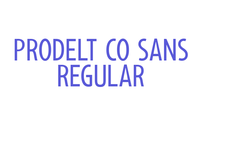 Prodelt Co Sans Regular Font