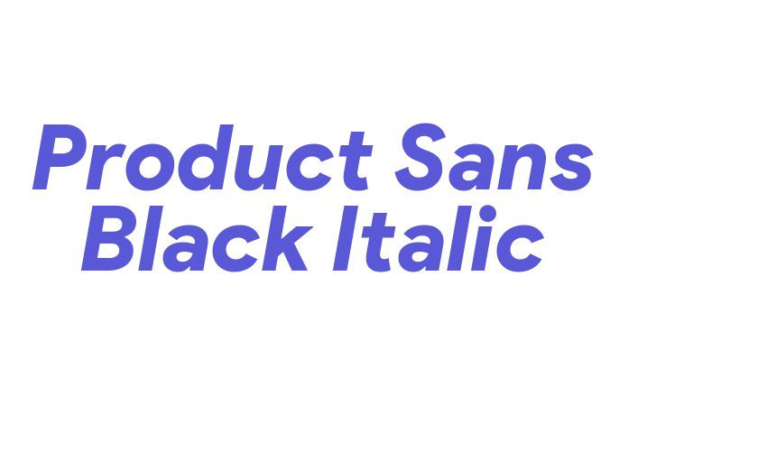 Product Sans Black Italic Font