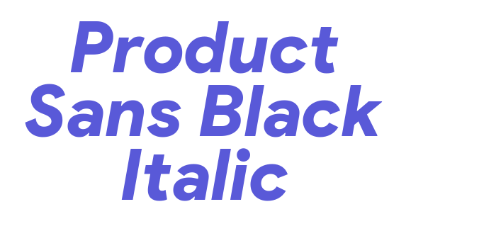 Product Sans Black Italic Font