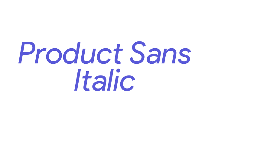 Product Sans Italic Font