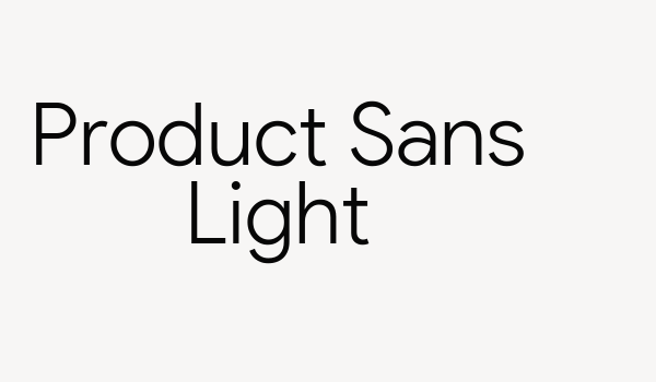 Product Sans Light Font