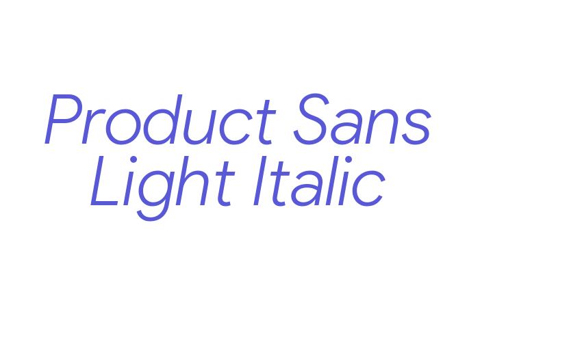 Product Sans Light Italic Font