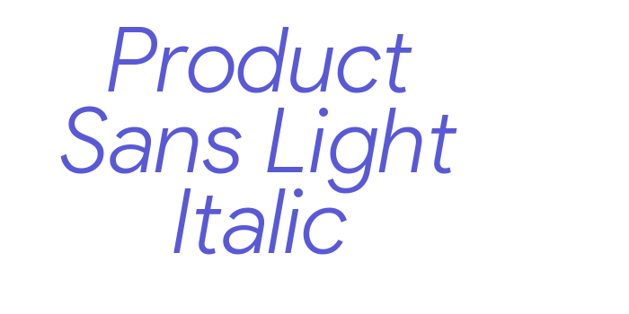 Product Sans Light Italic Font