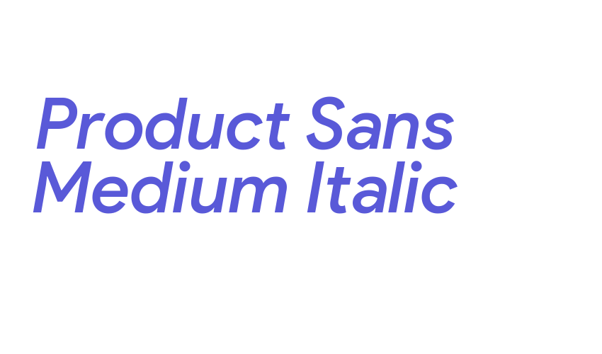 Product Sans Medium Italic Font